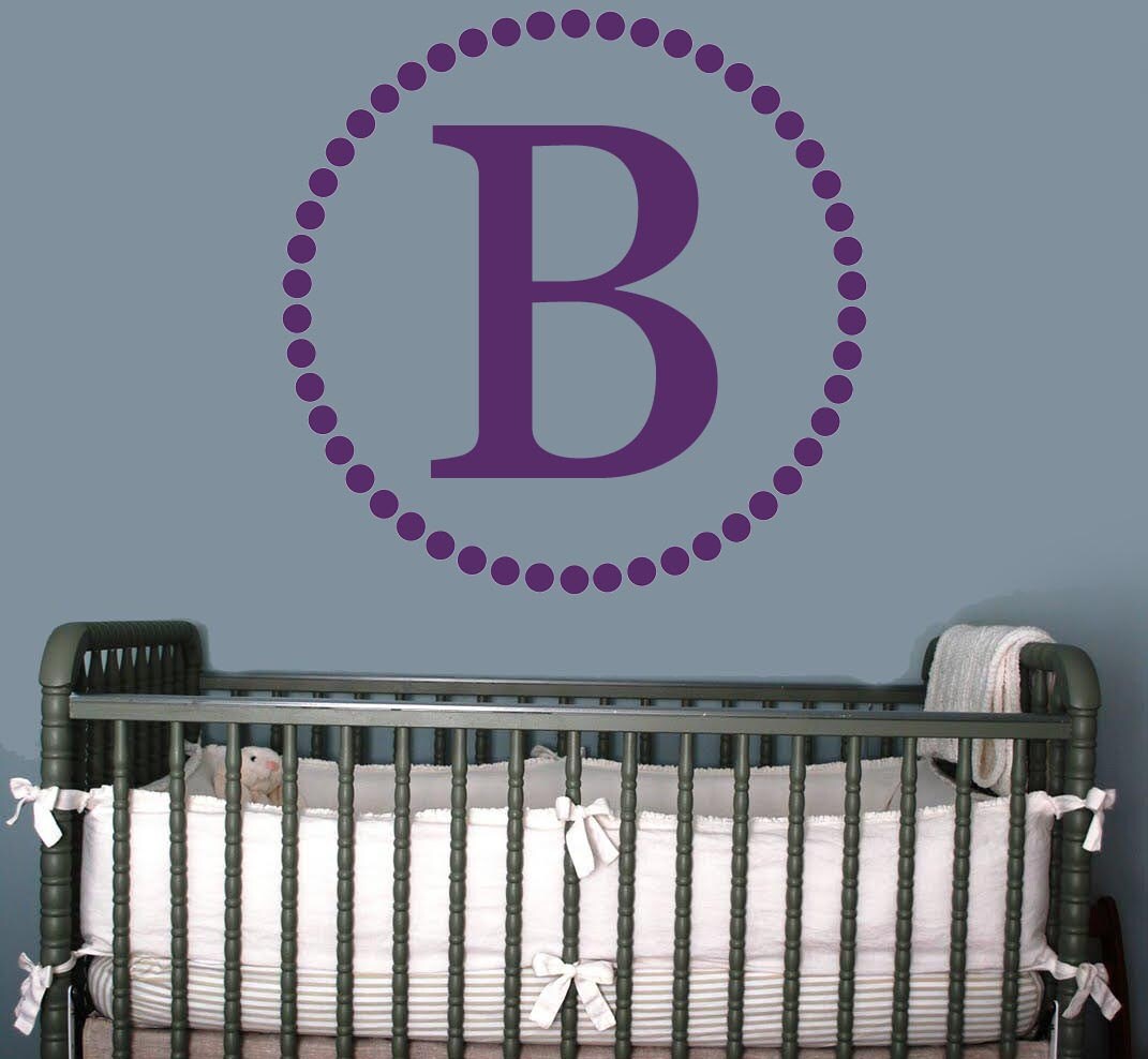 Nursery Monogram Initial Wall Decal