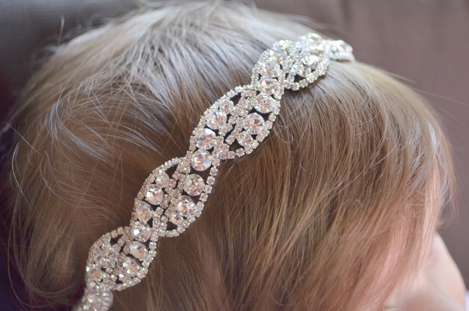 Rhinestone headband sweet 16 headband newborn headband