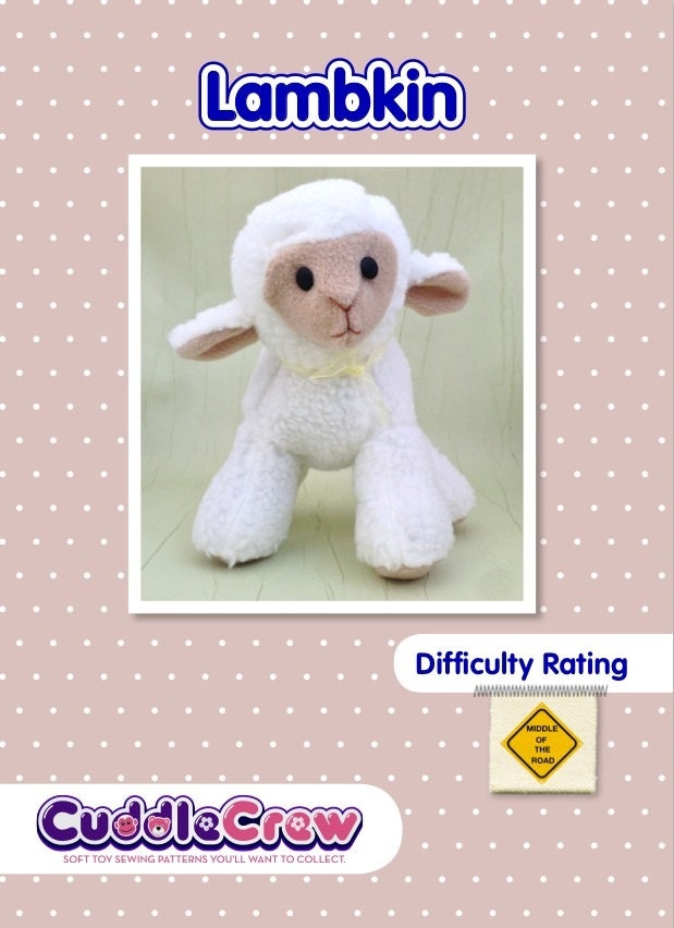 Lamb Soft Toy Sewing Pattern. Stuffed Animal Sheep Ewe