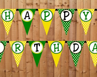 Tractor Time Happy Birthday Banner- INSTANT DOWNLOAD - Printable Party Decorations