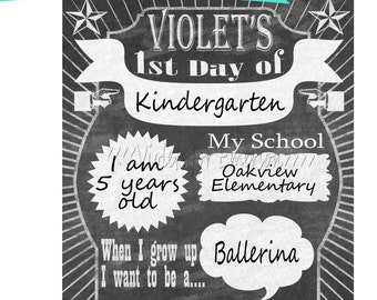 Sign, Photo prop for your child's first day of school, custom template ...