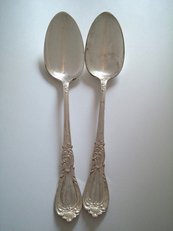 1847 Rogers Bros Navarre Serving Spoons Silverplated by CraftyAGC