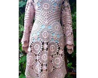 Style Boho, Relax Fit , Hand Crochet Cotton Layer Tunic Made to Order ...