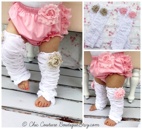 Baby Girl Chiffon Rose Ruffle Leg Warmers Boot Cuffs Toppers. Baby's 1st Birthday Outfit Cake Smash. Mommy and Me. Christmas Holiday by ChicCoutureBoutique