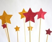 Wedding/party topper cake Stars - red, gold - baking decor Il_170x135
