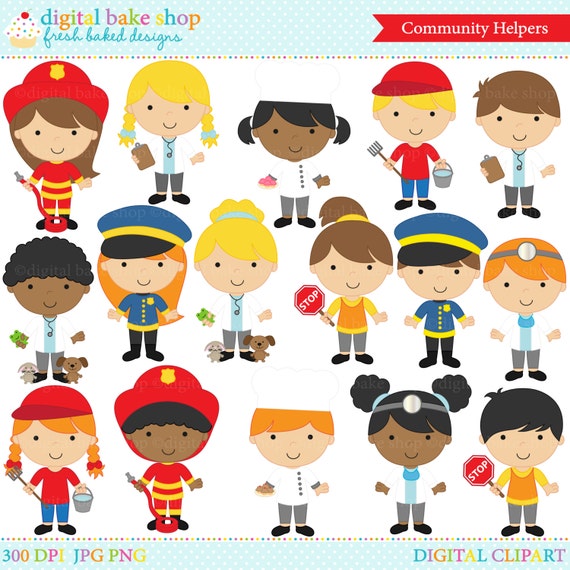 Clipart Clip Art Digital Community Helpers By Digitalbakeshop