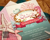 Mermaid Party Invitation - Under the Sea Printable Birthday Party Invite - DIY Print - Made to Order Printed Invitation - The Little Mermaid