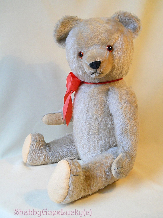 Large German vintage Teddy Bear 1950s antique by ShabbyGoesLucky