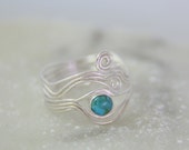 Holidays gift, Turquoise ring, silver delicate ring.