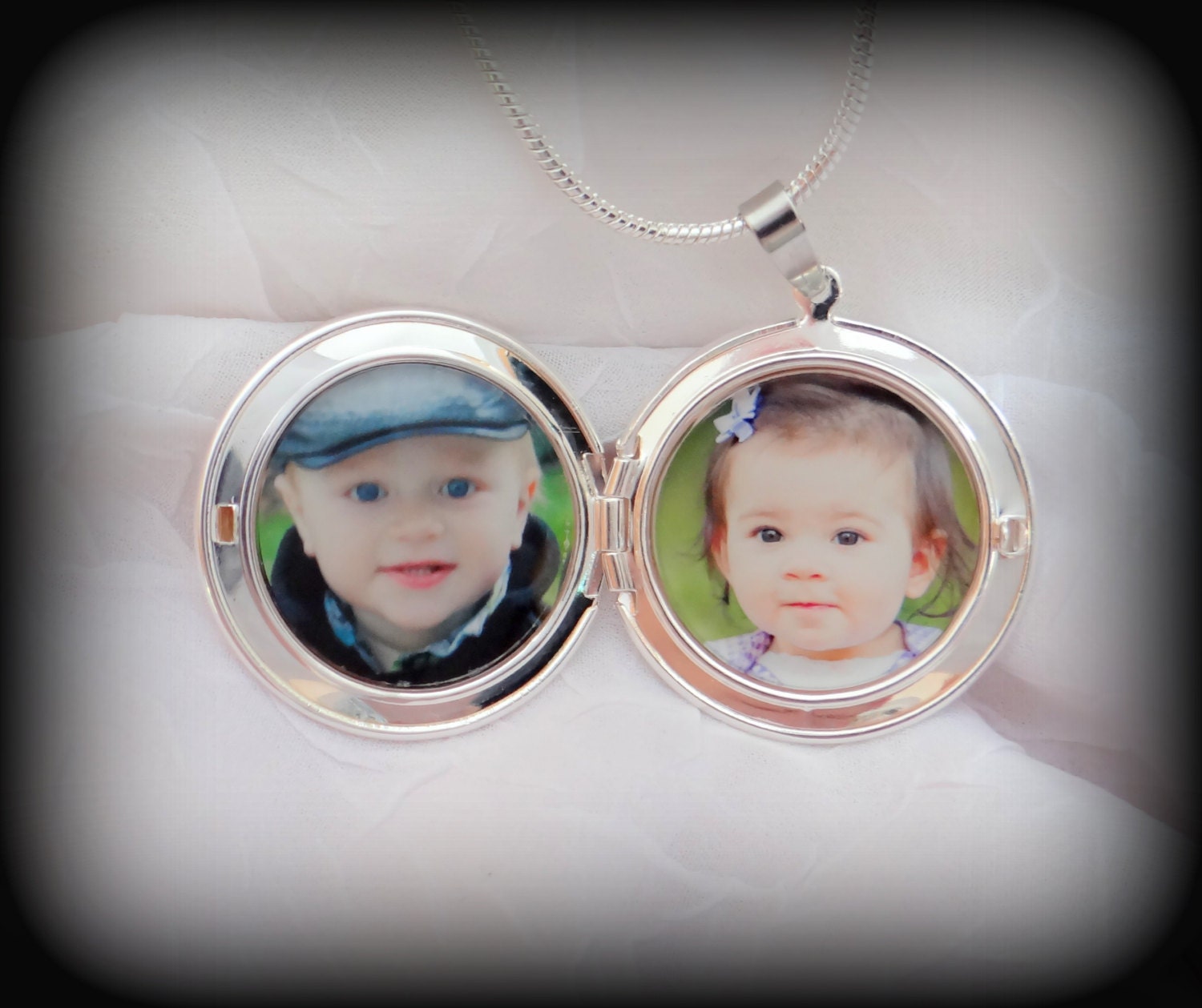 2 Photo Locket Necklace Double Photos