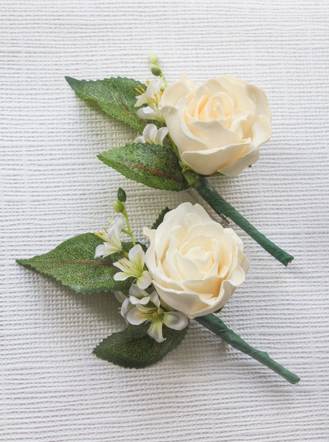 2 Silk Flower Boutonniere Men Wedding Boutonniere by AMYOBridal