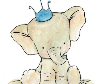 Nursery Art -- Royal Elephant -- Art Print