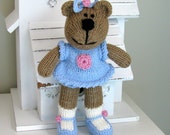 Hand Knit Bear Stuffed Animal - Child Toy - Knit Teddy Bear - Kids Toy - Stuff Bear Plush Doll - Small Toy - Knit Toy - Valentines Stephanie