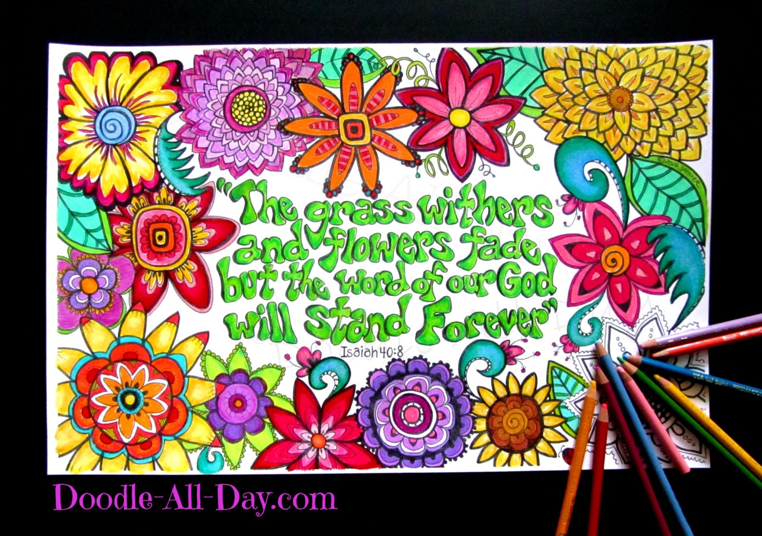 The Grass withers and Flowers fade by DoodleAllDaydesigns on Etsy