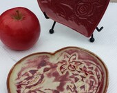 Heart Shaped - Candy Dish - Soap Dish - Jewelry Dish - Trinket Tray - Heart - Valentine's Day - Hummingbird - Pottery - Handmade / Glazed