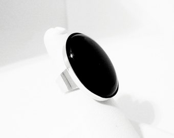 Black Onyx Ring Sterling Silver, Black Onyx Ring, Black Onyx Cocktail Ring, Onyx Ring, Statement Ring