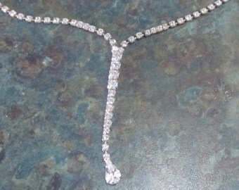 Vintage Rhinestone Necklace Adjustable