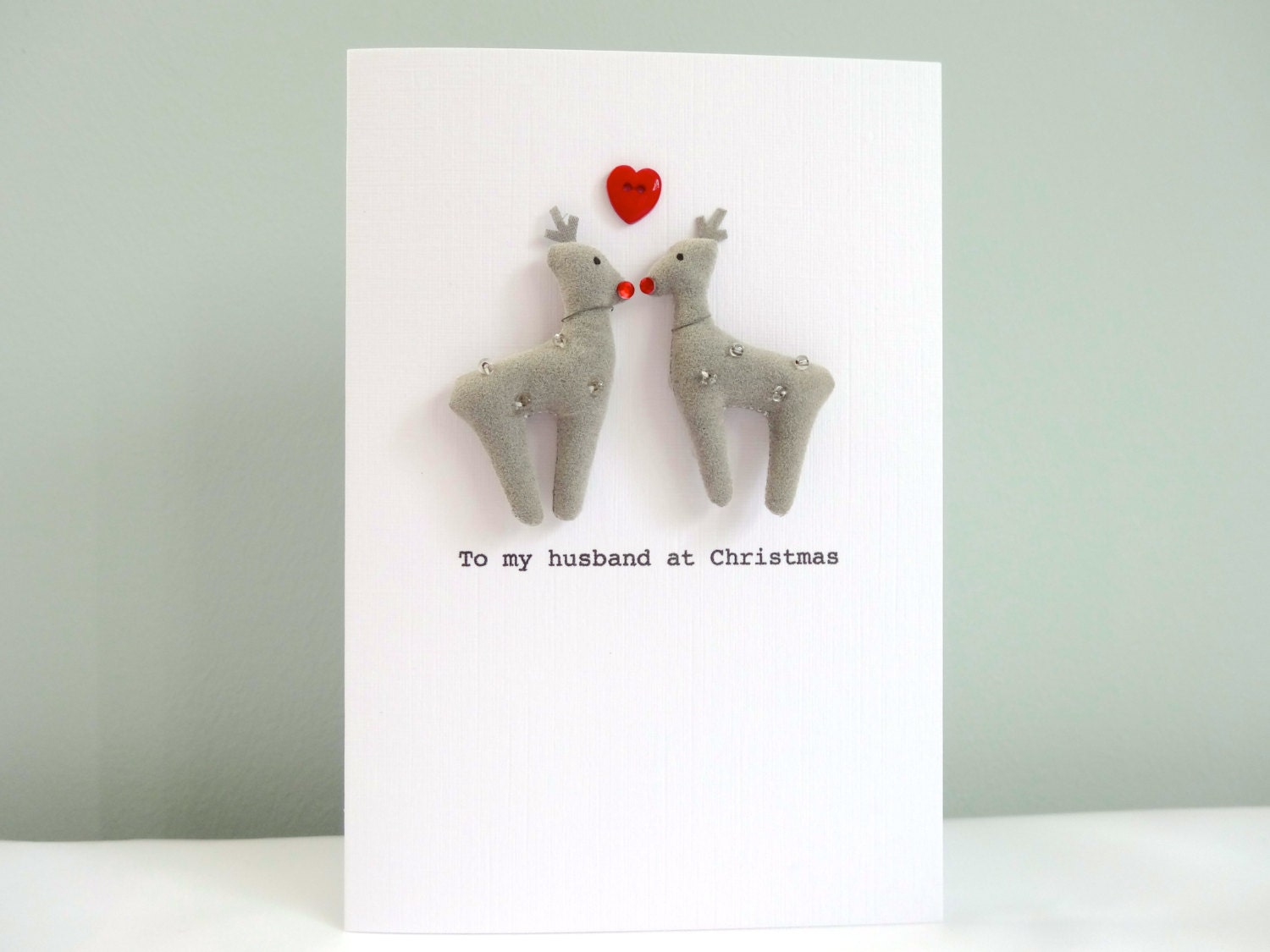 Personalised romantic Christmas card husband wife boyfriend