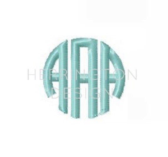 Half inch .5 1/2 Circle Monogram Embroidery by HerringtonDesign