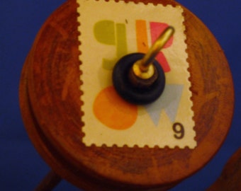 Vintage Wooden Pulley Drop Spindle " Grow "