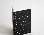 Black and white polka dots - tiny illustrated notebook - fits in your hand