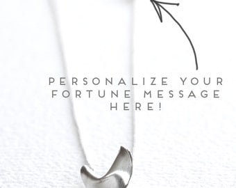 fortune cookie necklace with fortune message at clasp | PERSONALIZED