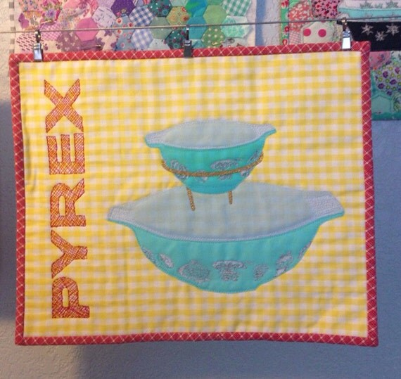 Items similar to Pyrex Chip n Dip Mini Quilt Wall Hanging RTS on Etsy