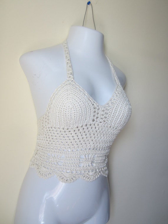 Crochet tank halter top Festival clothing Halter tank top