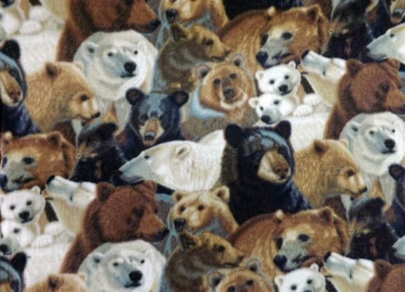 All Over Bear Fleece Print Fabric by artistaneadle on Etsy