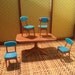 Vintage Blue Box Toys Dining Table and Chairs 1:32 Scale