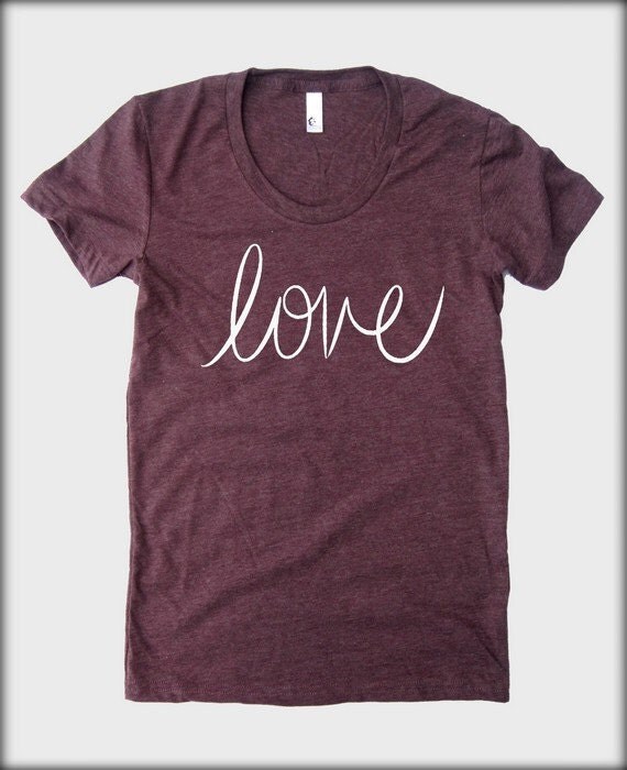 Items Similar To Love Cursive American Apparel Tee Tshirt Shirt 