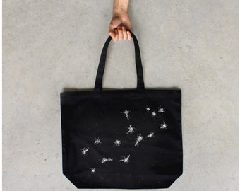 Zodiac Tote Bag - extra large cotto n canvas tote - back to school ...