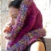 Thick Cowl Scarf Hood Plum Alpaca Mohair Wool for women hand knitted neck warmer fur eyelash yarn fluffy handknit warm winter bulky chunky
