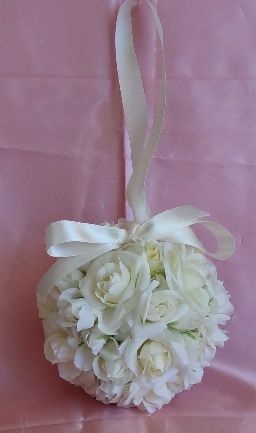 Pomander Kissing Ball Flower Girl Bridal Bouquet by lovelygifts