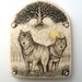 wolf pair tree sun wildlife Moosup wall plaque