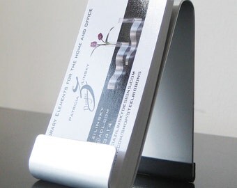 Modern Metal Easel Style Vertical Business Card Holder