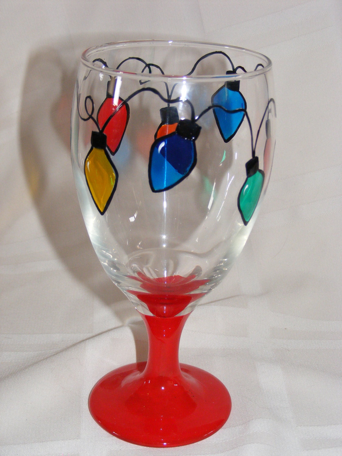 hand painted christmas lights glass goblet hand painted christmas lights glass goblet