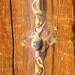 Hand Crafted Hanging Glass Incense Burner with Rustic Blue Center Sunburst Symbol 1