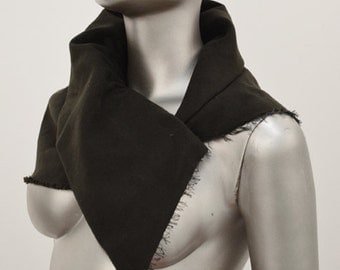 Organic Cotton Moleskin Asymmetrical Collar Neck Warmer