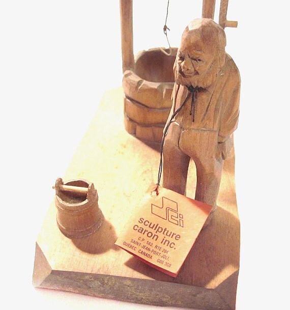 Handmade Quebec Folk Art Wood Carving by by VintagePennyLane