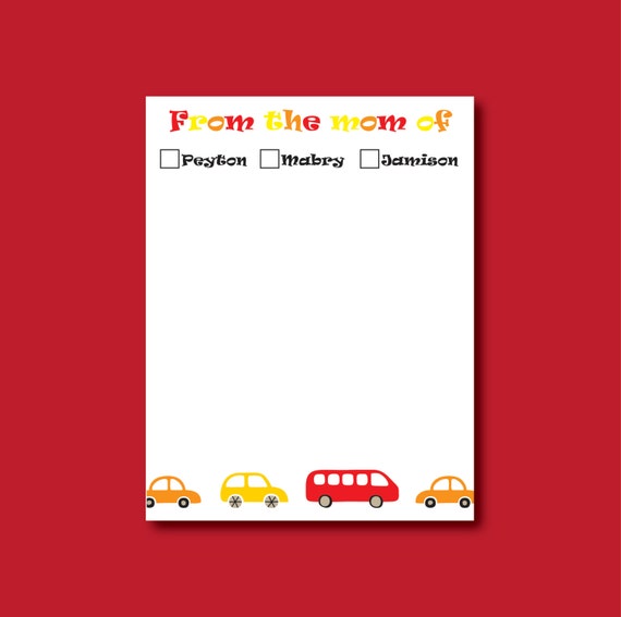 Car Notepad, from the Mom of notepad, Teacher gift, stocking stuffer Il_570xn