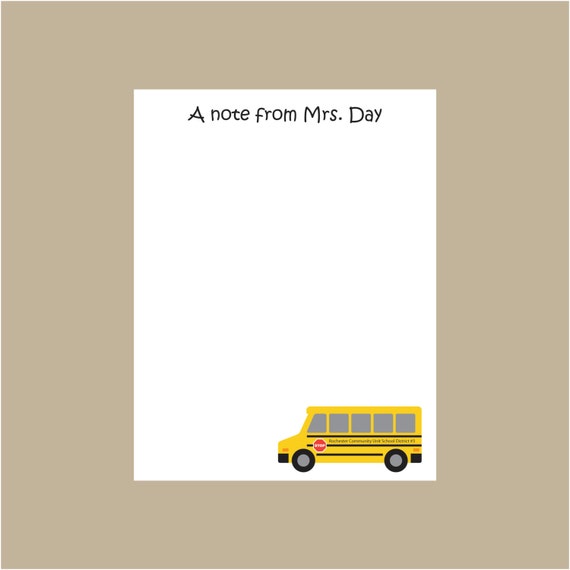 School Bus Notepad, From the desk of, Teacher gift, stocking stuffer Il_570xn