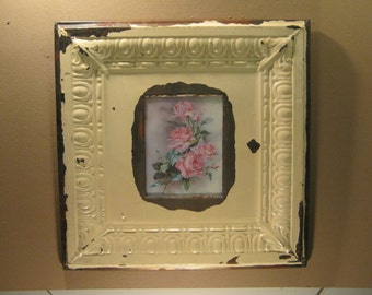 TIN CEILING Picture Frame 8x10 Shabby Recycled chic S-356-12