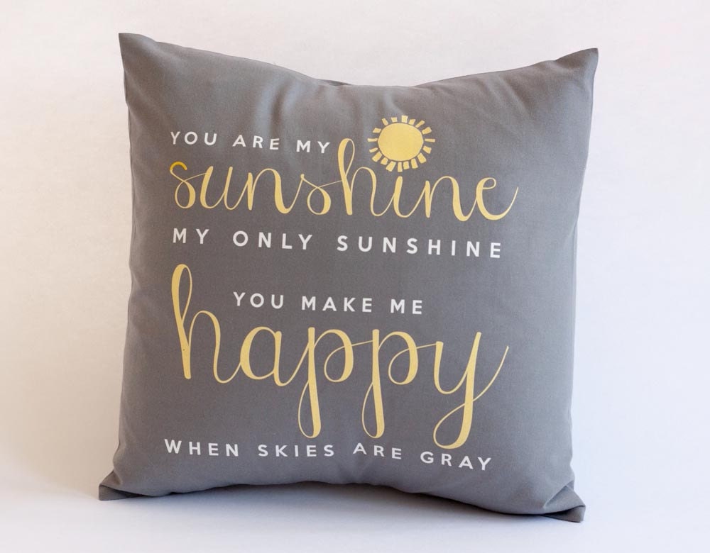 You are my sunshine throw pillow SET of TWO pillows with