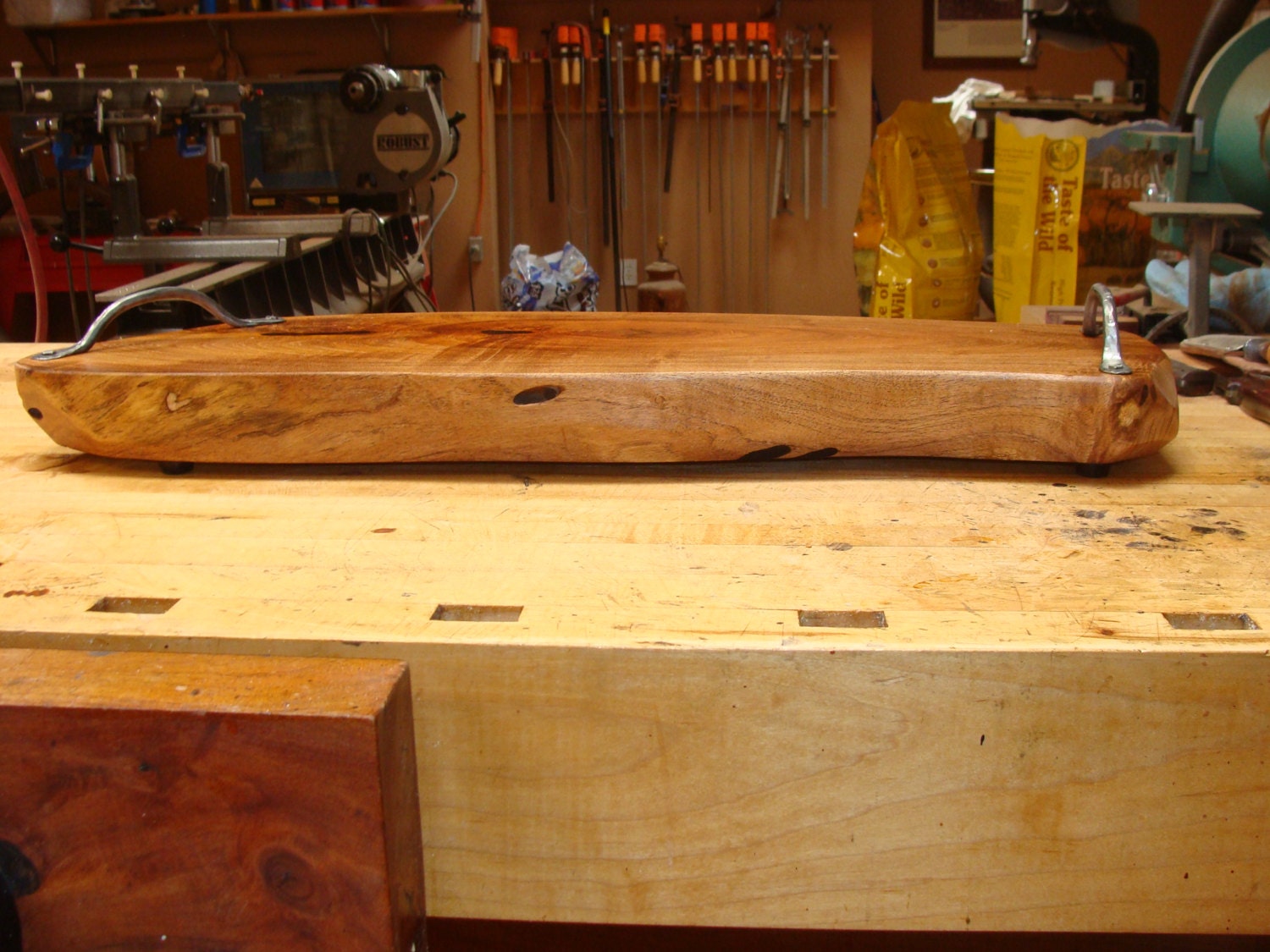Mesquite Wood Serving Board or Cutting Board with Hand