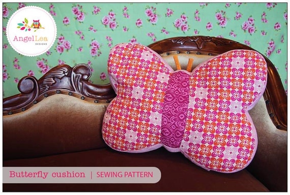 Butterfly Cushion Pattern PDF Sewing Pattern Butterfly Pillow Novelty Cushion Bedroom or Nursery Decor