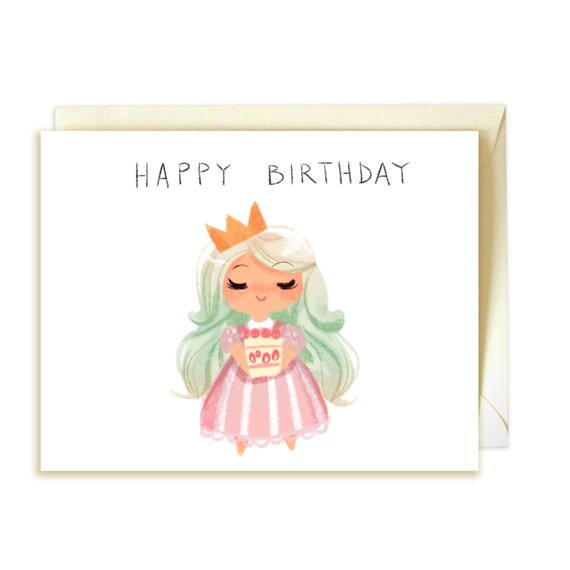 Items similar to Happy Birthday Princess Birthday Card on Etsy
