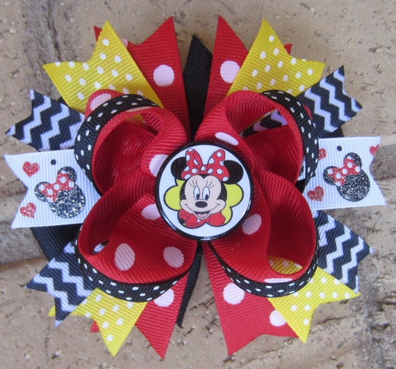Minnie Mouse inspired Classic Custom Boutique Layered Hair Bow Il_570xn