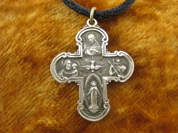 Four Way Cross Sterling Silver Pendant Catholic St