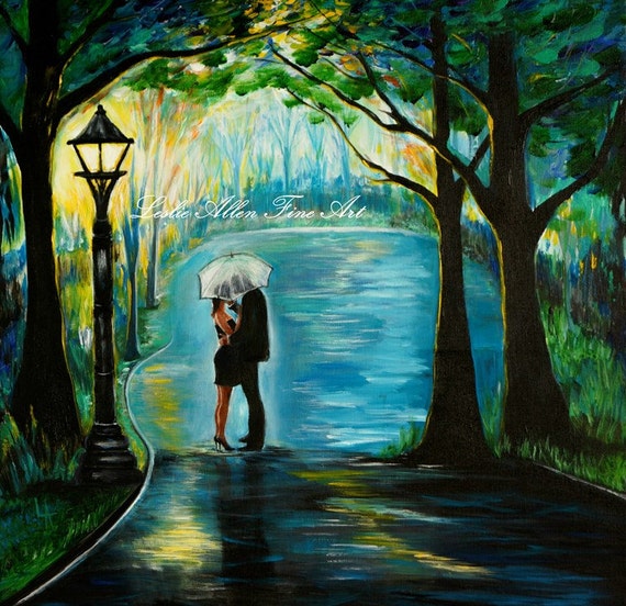 Original Acrylic Painting Couple My Soul by LeslieAllenFineArt